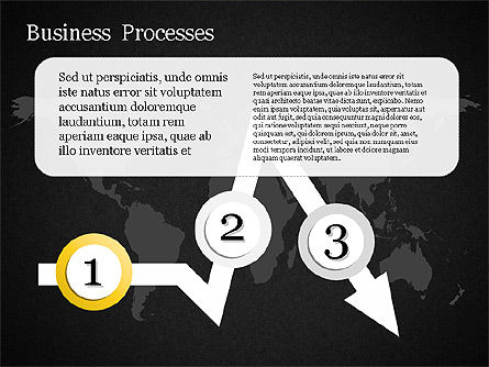 Freccia di processo con i numeri, Slide 13, 01578, Diagrammi di Processo — PoweredTemplate.com