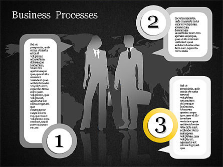 Flèche de processus avec numéros, Diapositive 16, 01578, Schémas de procédés — PoweredTemplate.com