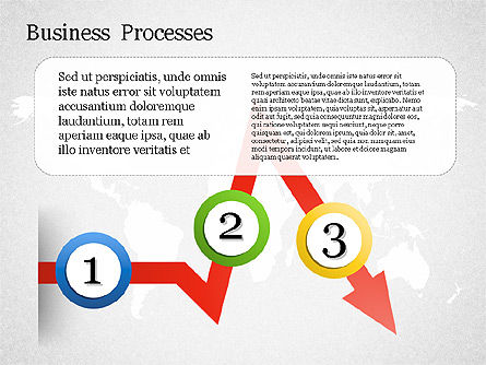 Processar seta com números, Deslizar 5, 01578, Diagramas de Processo — PoweredTemplate.com