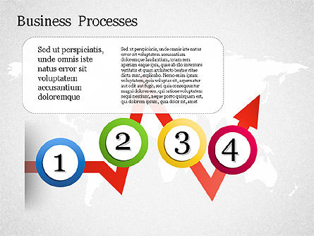 Flecha de proceso con números, Diapositiva 6, 01578, Diagramas de proceso — PoweredTemplate.com