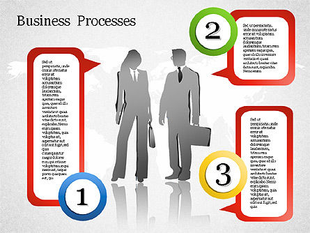 Flèche de processus avec numéros, Diapositive 8, 01578, Schémas de procédés — PoweredTemplate.com