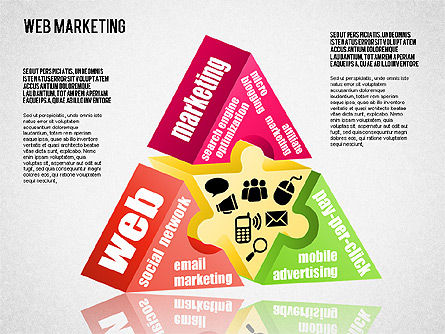 Web diagrama de marketing, Modelo do PowerPoint, 01581, Modelos de Negócio — PoweredTemplate.com