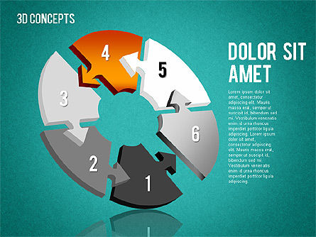3D-Konzept Formen und Diagramme, Folie 12, 01583, Schablonen — PoweredTemplate.com