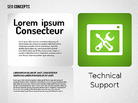 Concepto de SEO con iconos, Diapositiva 6, 01596, Iconos — PoweredTemplate.com