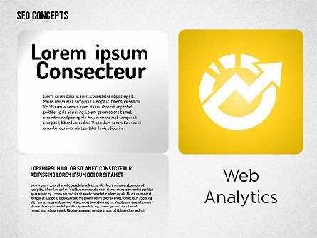 Concepto de SEO con iconos, Diapositiva 8, 01596, Iconos — PoweredTemplate.com