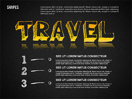 Hand desenhado formas de viagens, Deslizar 12, 01599, Formas — PoweredTemplate.com