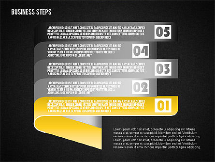 Steps with Icons, Slide 11, 01601, Stage Diagrams — PoweredTemplate.com