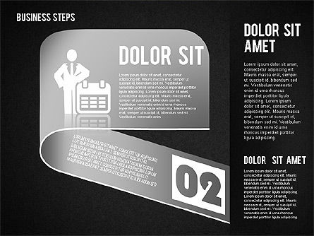 Étapes avec des icônes, Diapositive 13, 01601, Schémas d'étapes — PoweredTemplate.com