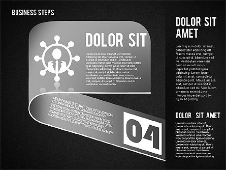 Steps with Icons, Slide 15, 01601, Stage Diagrams — PoweredTemplate.com