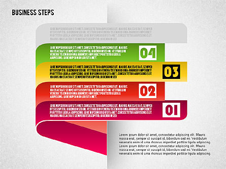Steps with Icons, Slide 5, 01601, Stage Diagrams — PoweredTemplate.com