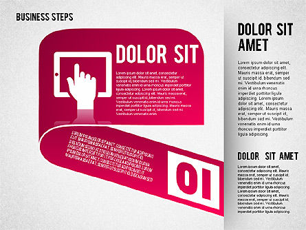 Steps with Icons, Slide 6, 01601, Stage Diagrams — PoweredTemplate.com