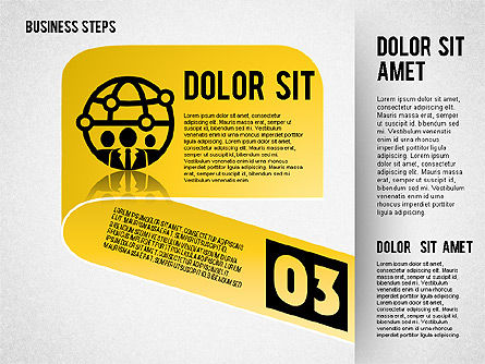 Étapes avec des icônes, Diapositive 8, 01601, Schémas d'étapes — PoweredTemplate.com