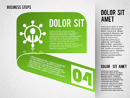 Steps com ícones, Deslizar 9, 01601, Diagramas de Etapas — PoweredTemplate.com