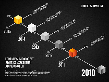 Processus de chronologie isométrique, Diapositive 11, 01605, Timelines & Calendars — PoweredTemplate.com