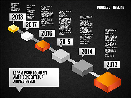 Processus de chronologie isométrique, Diapositive 15, 01605, Timelines & Calendars — PoweredTemplate.com