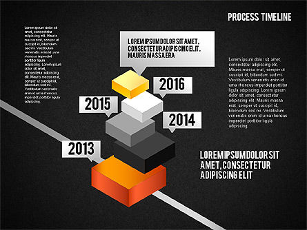 Processus de chronologie isométrique, Diapositive 16, 01605, Timelines & Calendars — PoweredTemplate.com