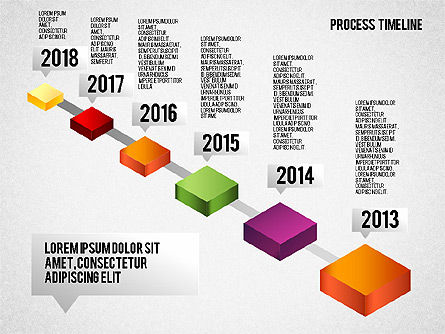 Processus de chronologie isométrique, Diapositive 7, 01605, Timelines & Calendars — PoweredTemplate.com