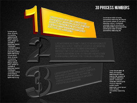 Formes et étapes avec des nombres, Diapositive 13, 01607, Schémas d'étapes — PoweredTemplate.com