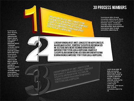 Formes et étapes avec des nombres, Diapositive 14, 01607, Schémas d'étapes — PoweredTemplate.com