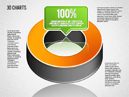 Caja de herramientas del diagrama de la empanada 3D, Diapositiva 4, 01611, Gráficos circulares — PoweredTemplate.com