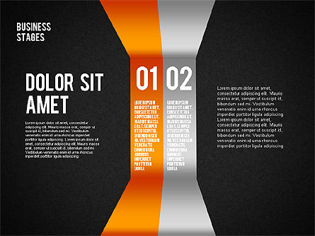 Reflected Lines Set, Slide 11, 01613, Stage Diagrams — PoweredTemplate.com