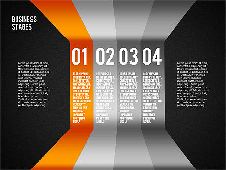 Ensembles de lignes réfléchies, Diapositive 12, 01613, Schémas d'étapes — PoweredTemplate.com