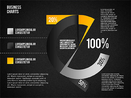 Gráfico de sectores de la cinta coloreada, Diapositiva 12, 01614, Gráficos circulares — PoweredTemplate.com