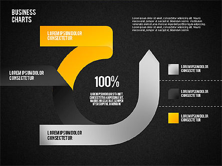 Gráfico de sectores de la cinta coloreada, Diapositiva 14, 01614, Gráficos circulares — PoweredTemplate.com