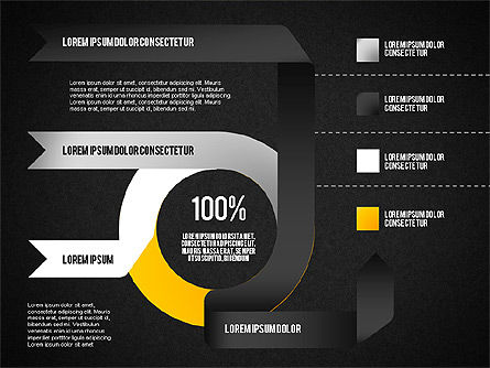 Gráfico de sectores de la cinta coloreada, Diapositiva 15, 01614, Gráficos circulares — PoweredTemplate.com