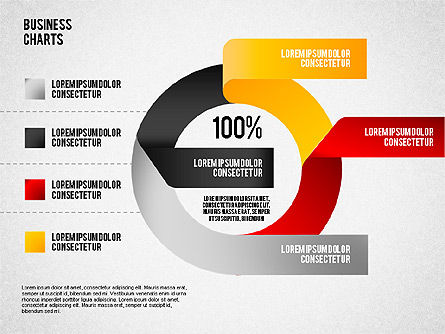 Gráfico de sectores de la cinta coloreada, Diapositiva 2, 01614, Gráficos circulares — PoweredTemplate.com