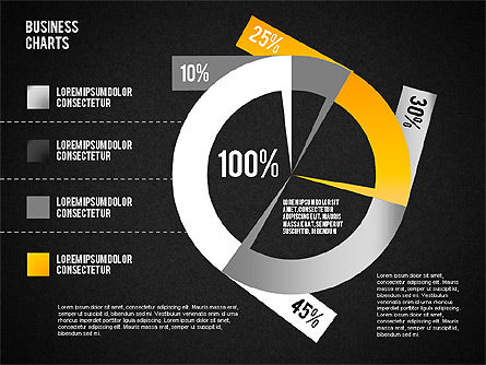 Pie Chart from Colored Tape, Slide 9, 01614, Pie Charts — PoweredTemplate.com