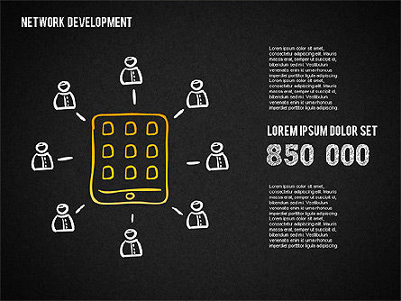 ネットワーク開発の図形, スライド 11, 01615, ビジネスモデル — PoweredTemplate.com