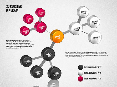 3d cluster diagram, PowerPoint-sjabloon, 01624, Businessmodellen — PoweredTemplate.com