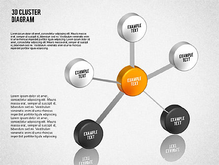 Diagrama del cluster 3D, Diapositiva 10, 01624, Modelos de negocios — PoweredTemplate.com