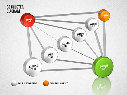 Diagrama del cluster 3D, Diapositiva 11, 01624, Modelos de negocios — PoweredTemplate.com