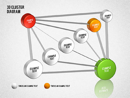 Diagrama del cluster 3D, Diapositiva 12, 01624, Modelos de negocios — PoweredTemplate.com