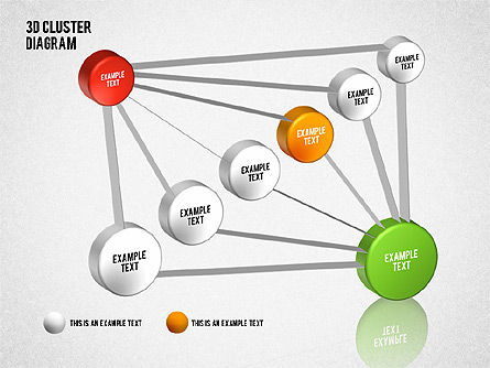 3D Cluster Diagram, Slide 13, 01624, Business Models — PoweredTemplate.com