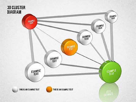 Diagrama del cluster 3D, Diapositiva 14, 01624, Modelos de negocios — PoweredTemplate.com