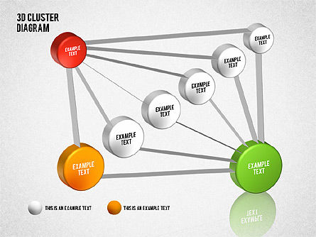 Diagrama del cluster 3D, Diapositiva 16, 01624, Modelos de negocios — PoweredTemplate.com