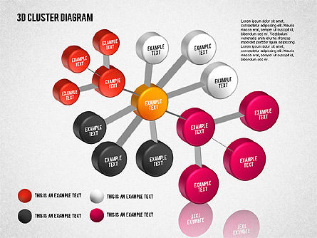 Diagrama del cluster 3D, Diapositiva 6, 01624, Modelos de negocios — PoweredTemplate.com