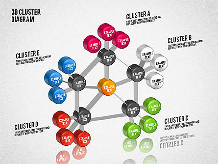 Diagrama del cluster 3D, Diapositiva 9, 01624, Modelos de negocios — PoweredTemplate.com