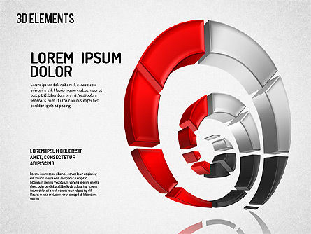 3D Abstract Shapes, PowerPoint Template, 01629, Shapes — PoweredTemplate.com