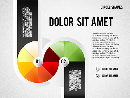Segmentierte runde Formen, Folie 3, 01633, Ablaufdiagramme — PoweredTemplate.com