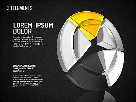 Tre direzioni tridimensionali forme, Slide 10, 01640, Forme — PoweredTemplate.com