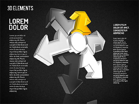 Dreidimensionale Richtungsformen, Folie 11, 01640, Schablonen — PoweredTemplate.com