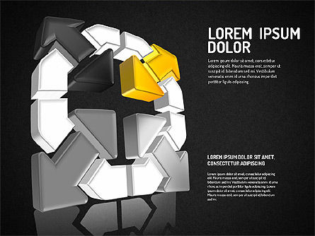 Tre direzioni tridimensionali forme, Slide 13, 01640, Forme — PoweredTemplate.com