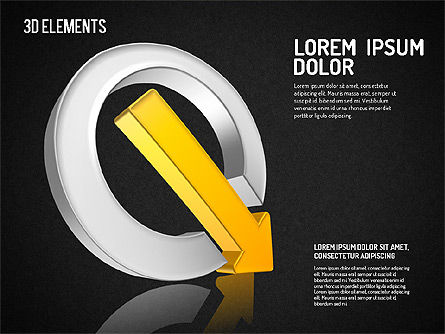 Tre direzioni tridimensionali forme, Slide 16, 01640, Forme — PoweredTemplate.com