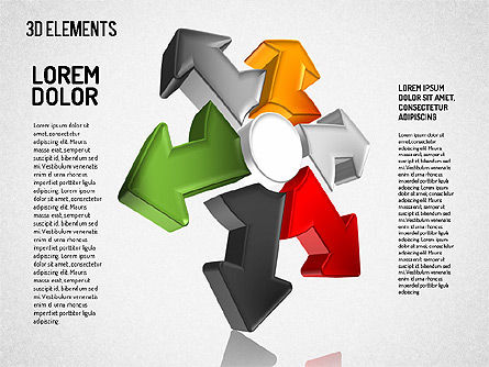 Tre direzioni tridimensionali forme, Slide 3, 01640, Forme — PoweredTemplate.com