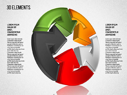 Formes de directions tridimensionnelles, Diapositive 4, 01640, Formes — PoweredTemplate.com