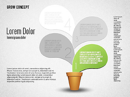 Grow concept, Modello PowerPoint, 01656, Diagrammi Palco — PoweredTemplate.com